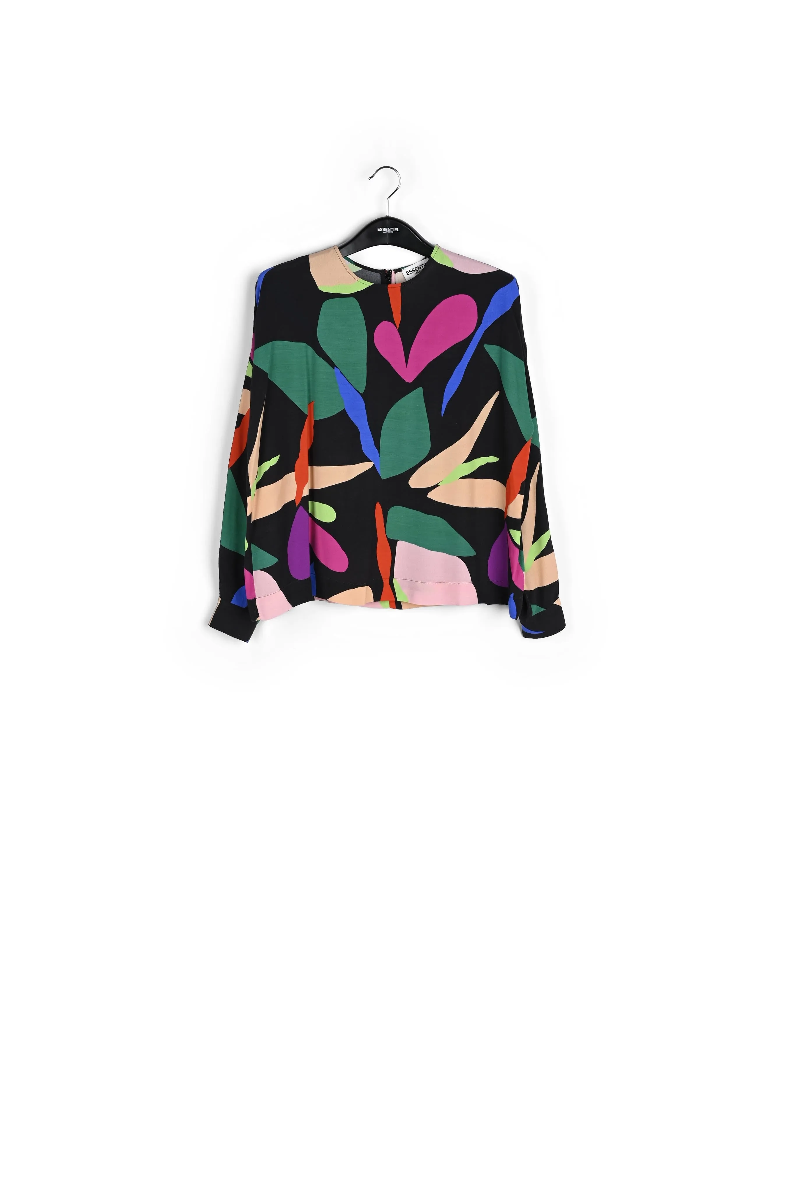Black graphic-print top