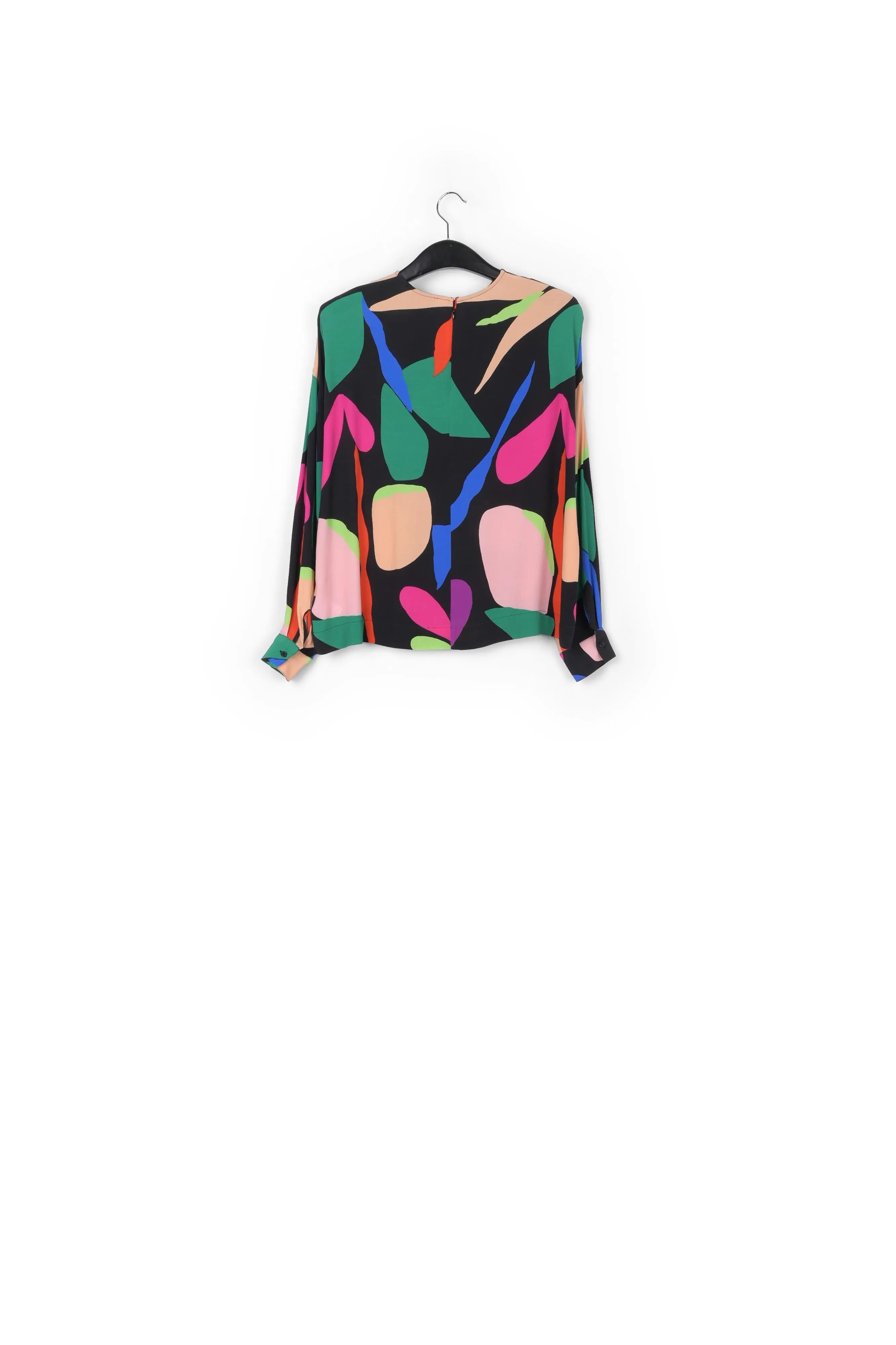 Black graphic-print top