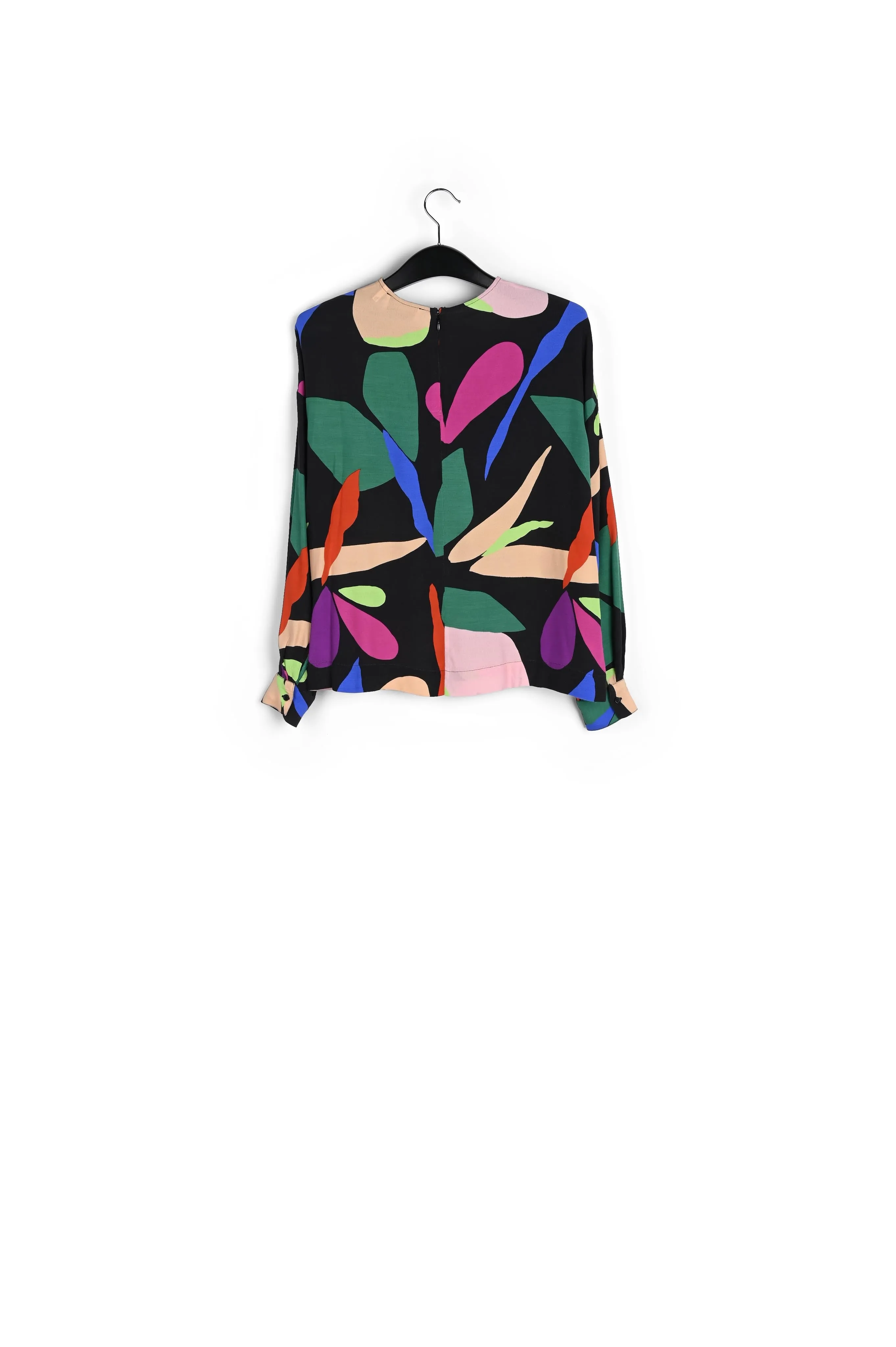 Black graphic-print top