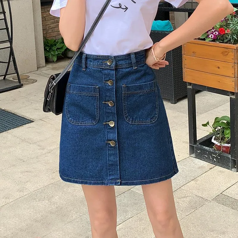 Black High Waist Denim Skirt for Women Summer Short Skirt Woman Skirts