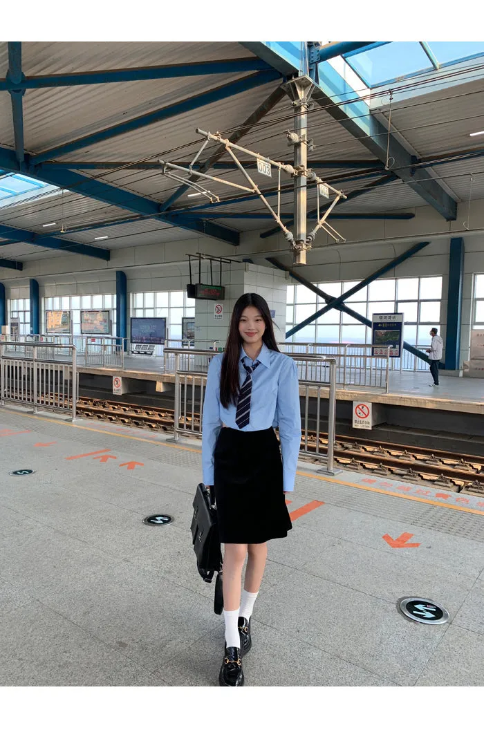 black high waist skirt