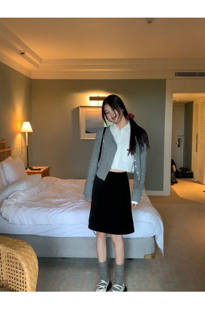 black high waist skirt