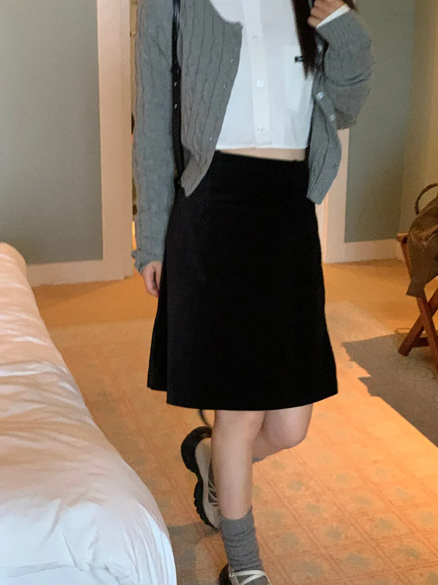 black high waist skirt