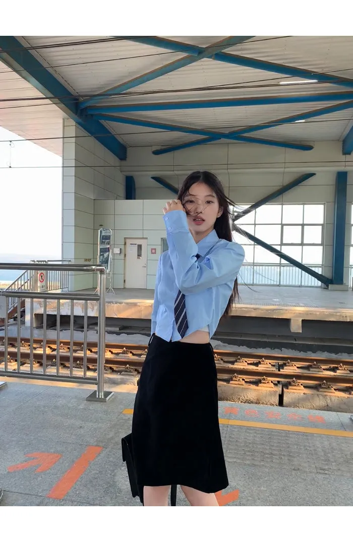 black high waist skirt