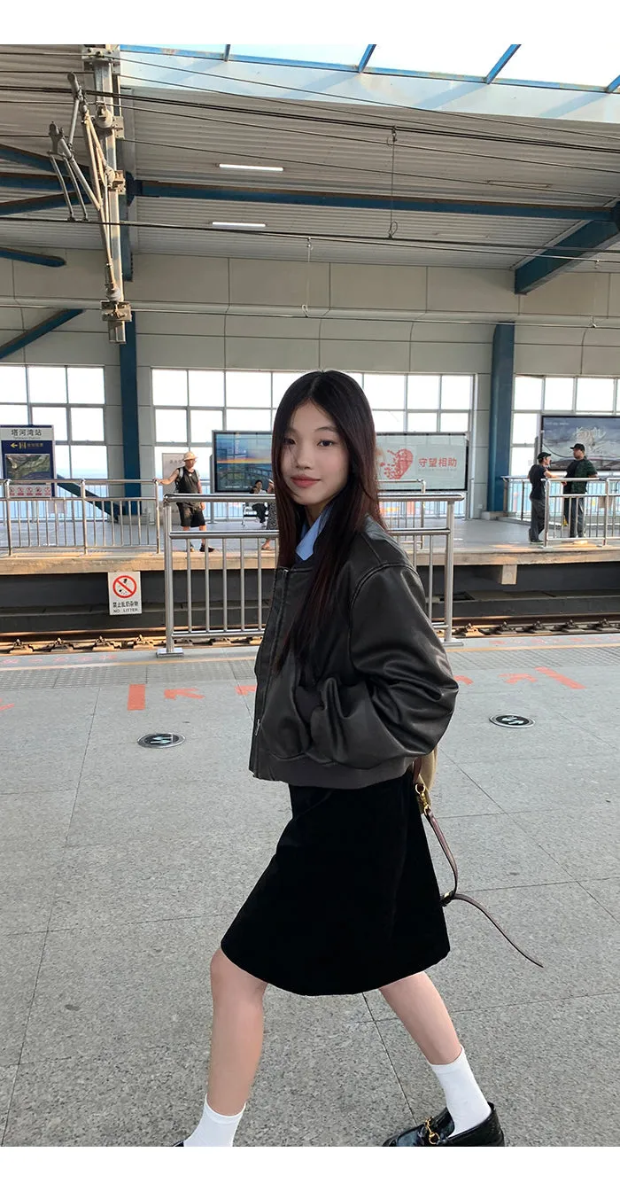 black high waist skirt