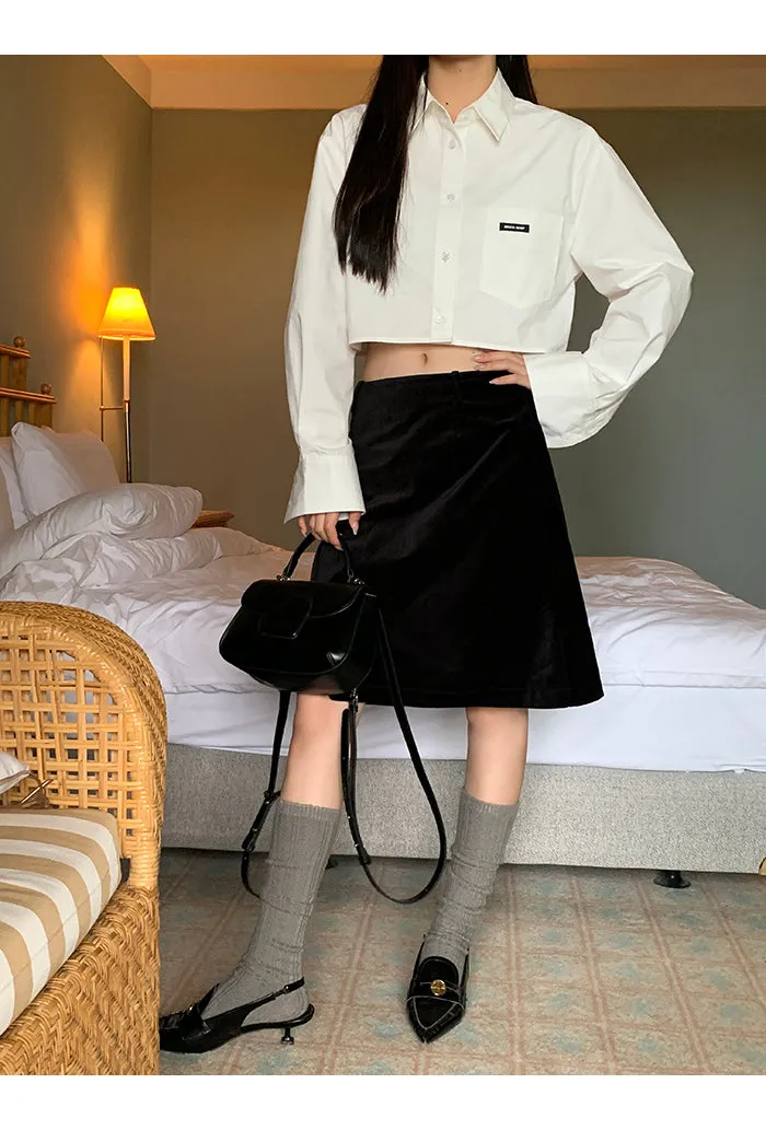 black high waist skirt