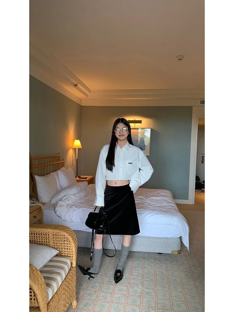 black high waist skirt