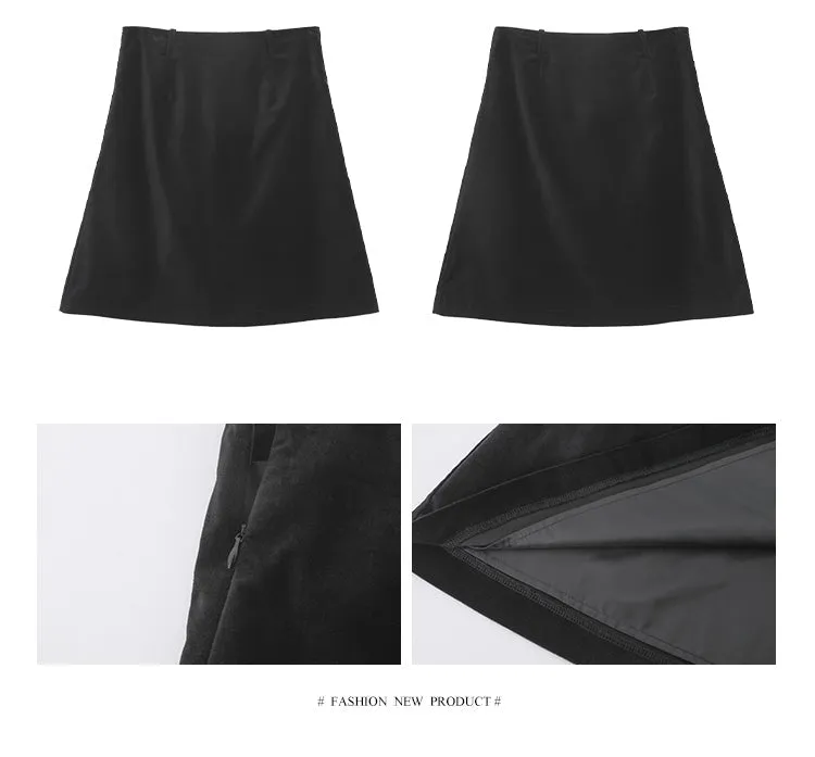 black high waist skirt