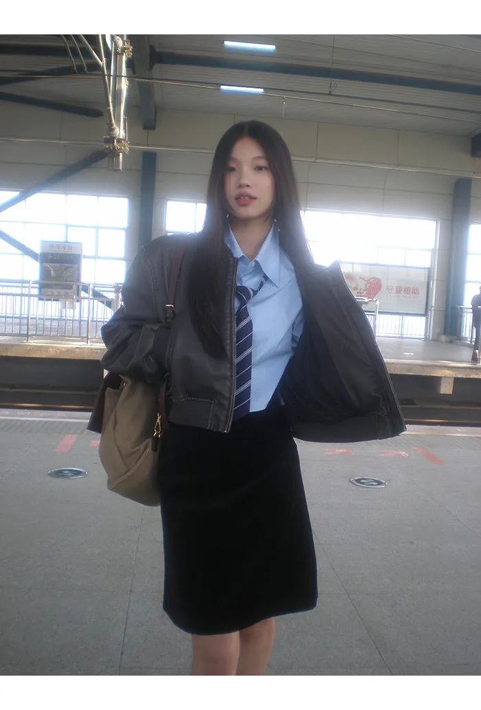 black high waist skirt