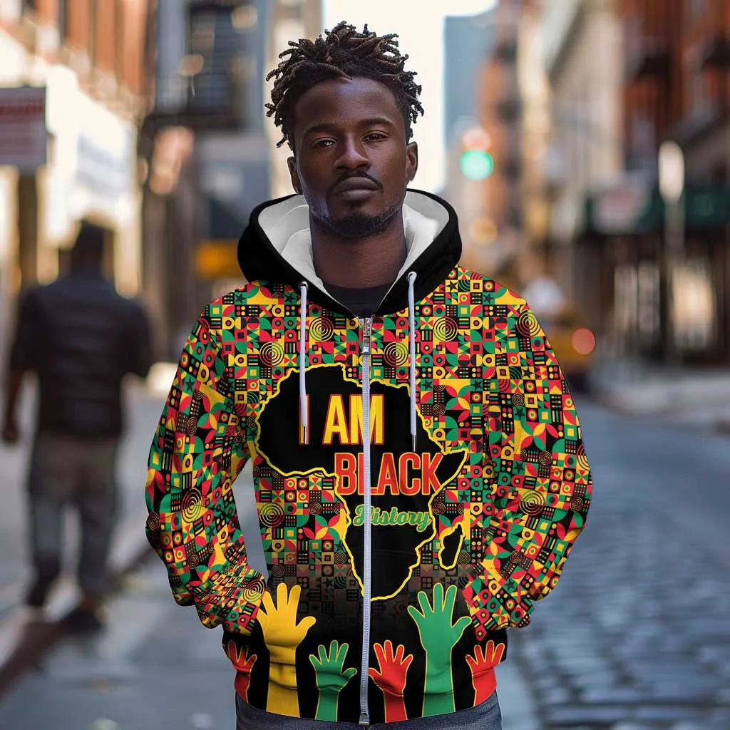 Black History Month Zip Hoodie I'm Black And I'm Proud LT15
