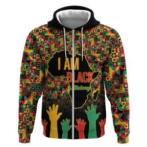 Black History Month Zip Hoodie I'm Black And I'm Proud LT15