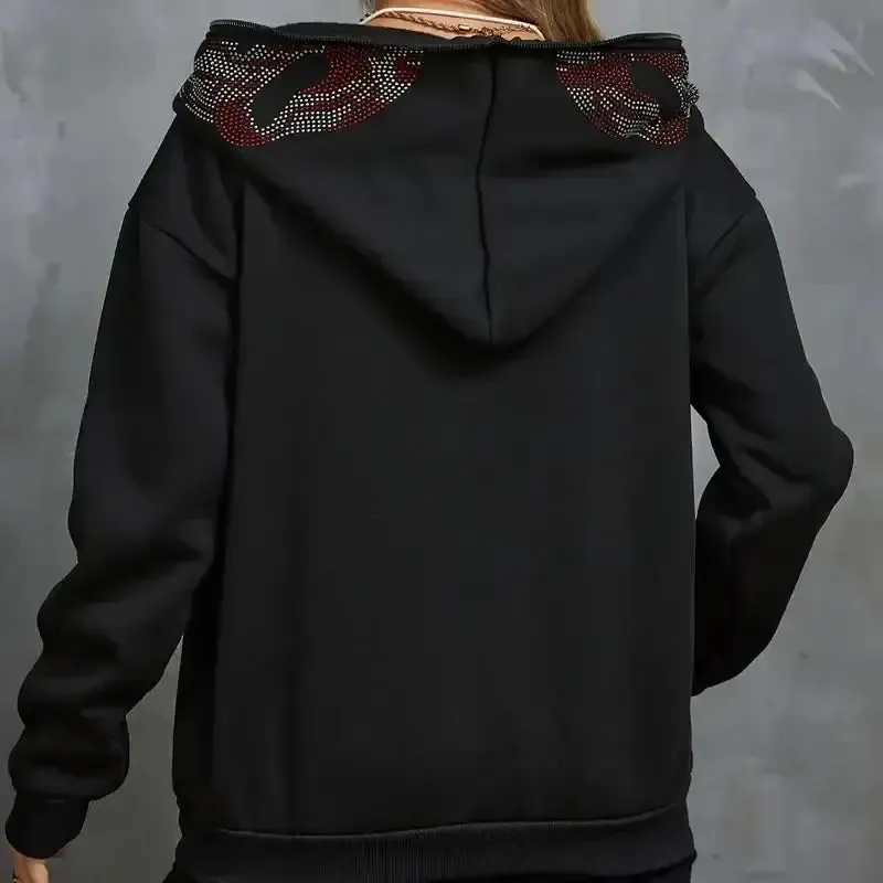 Black Rhinestone Hoodie