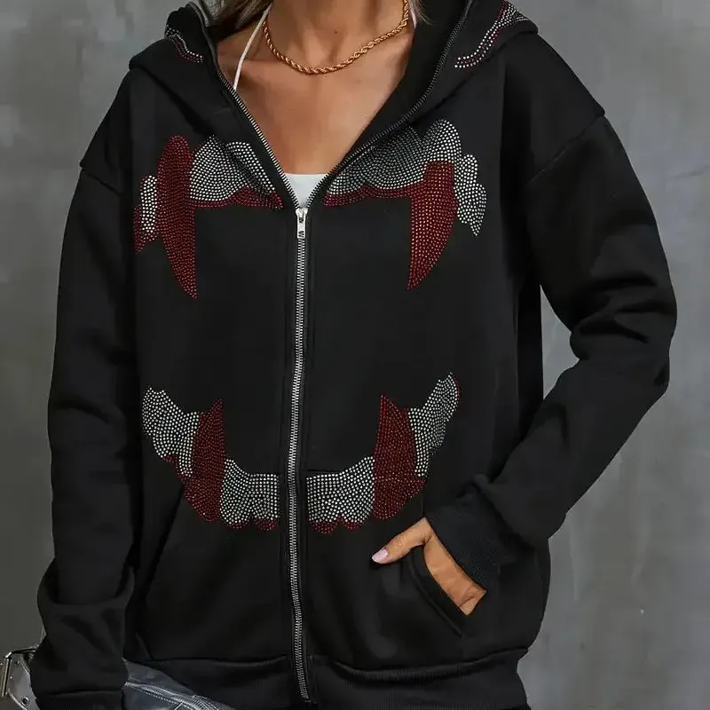 Black Rhinestone Hoodie