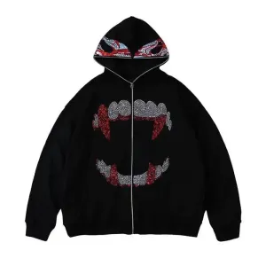 Black Rhinestone Hoodie