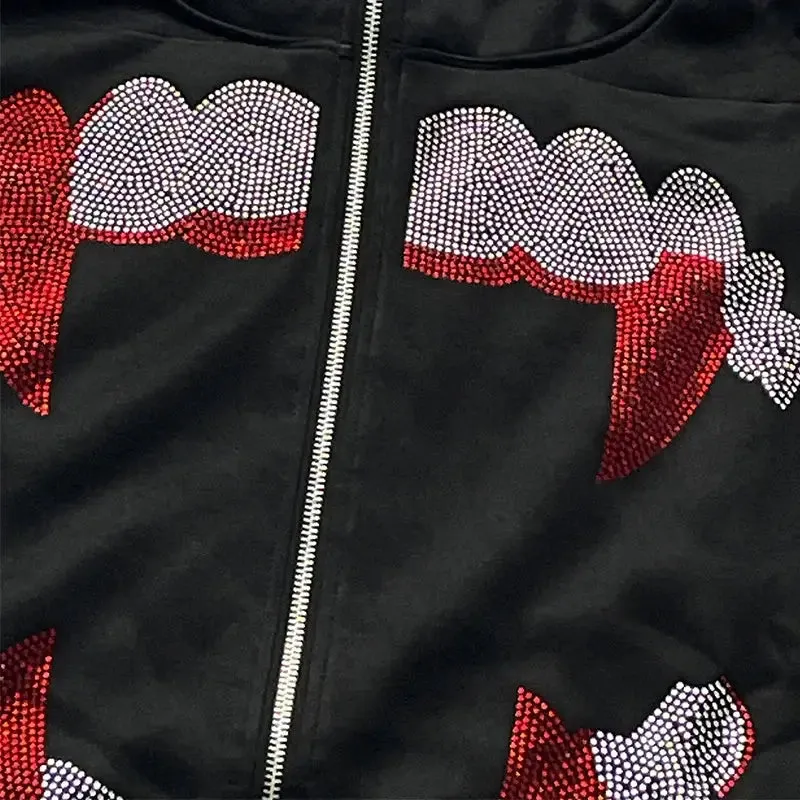 Black Rhinestone Hoodie