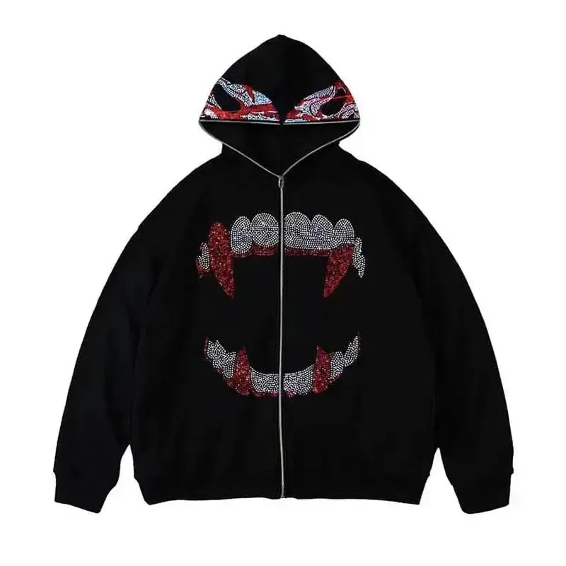 Black Rhinestone Hoodie