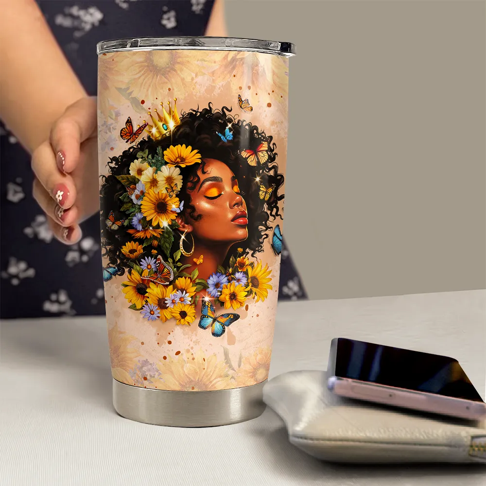 Black Woman 20oz Stainless Steel Insulated Tumbler Cup