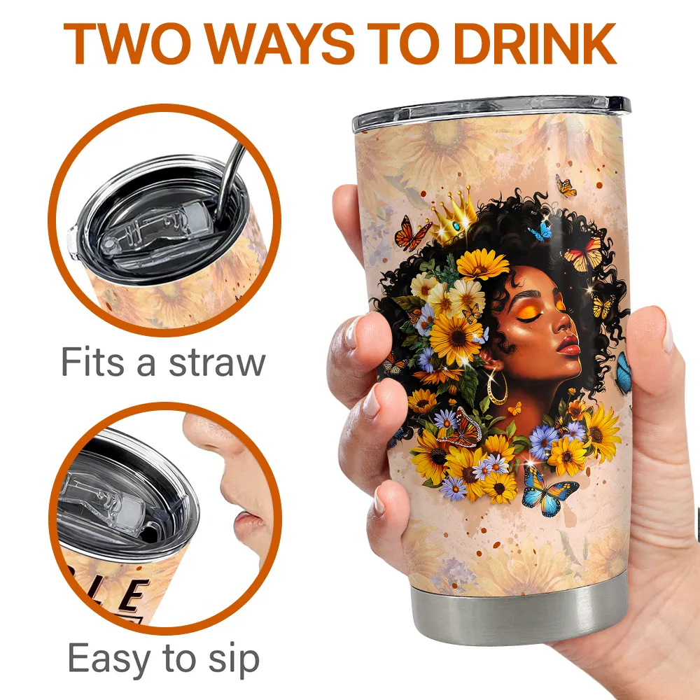 Black Woman 20oz Stainless Steel Insulated Tumbler Cup
