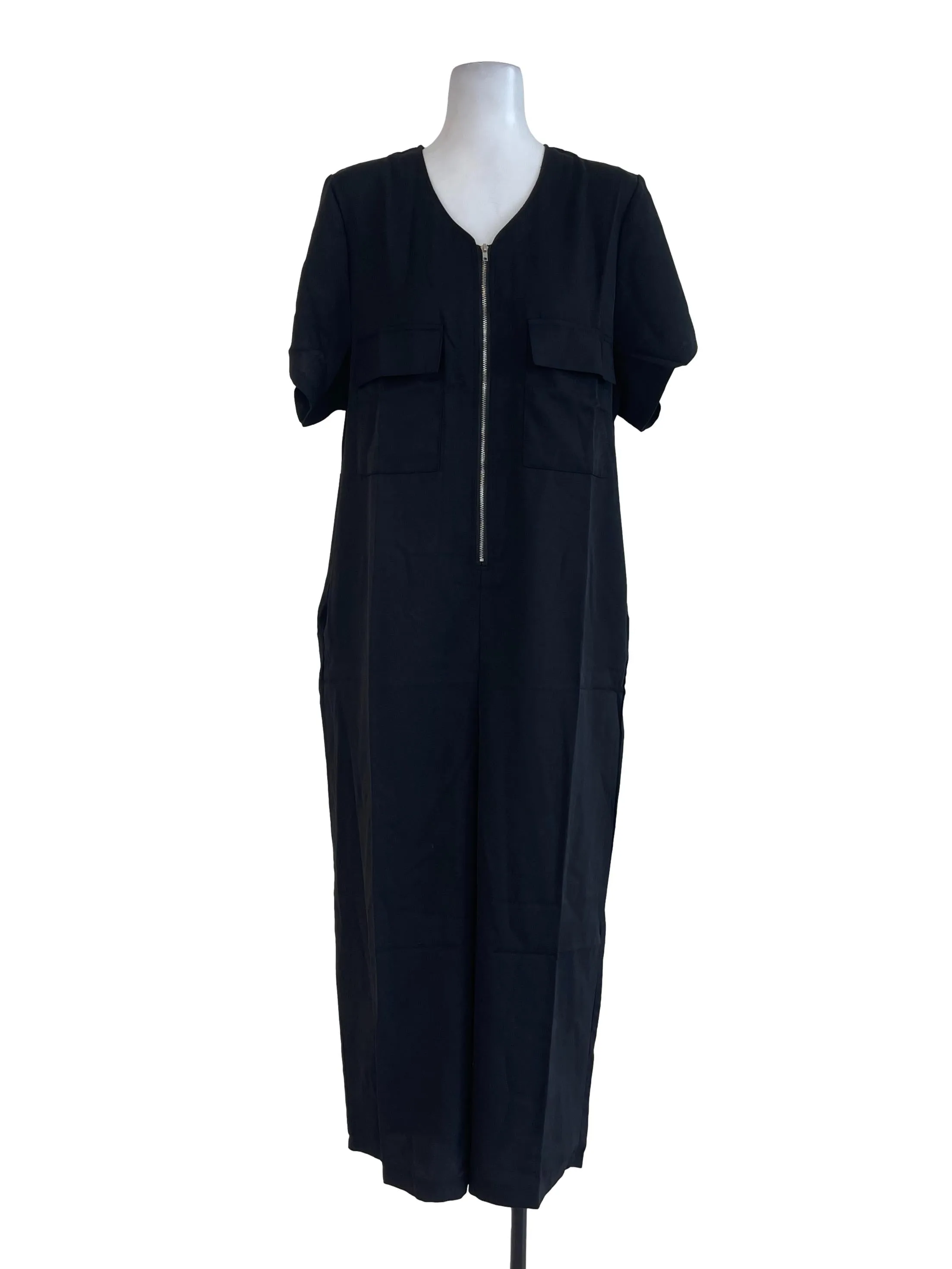 Black Zipped Overall