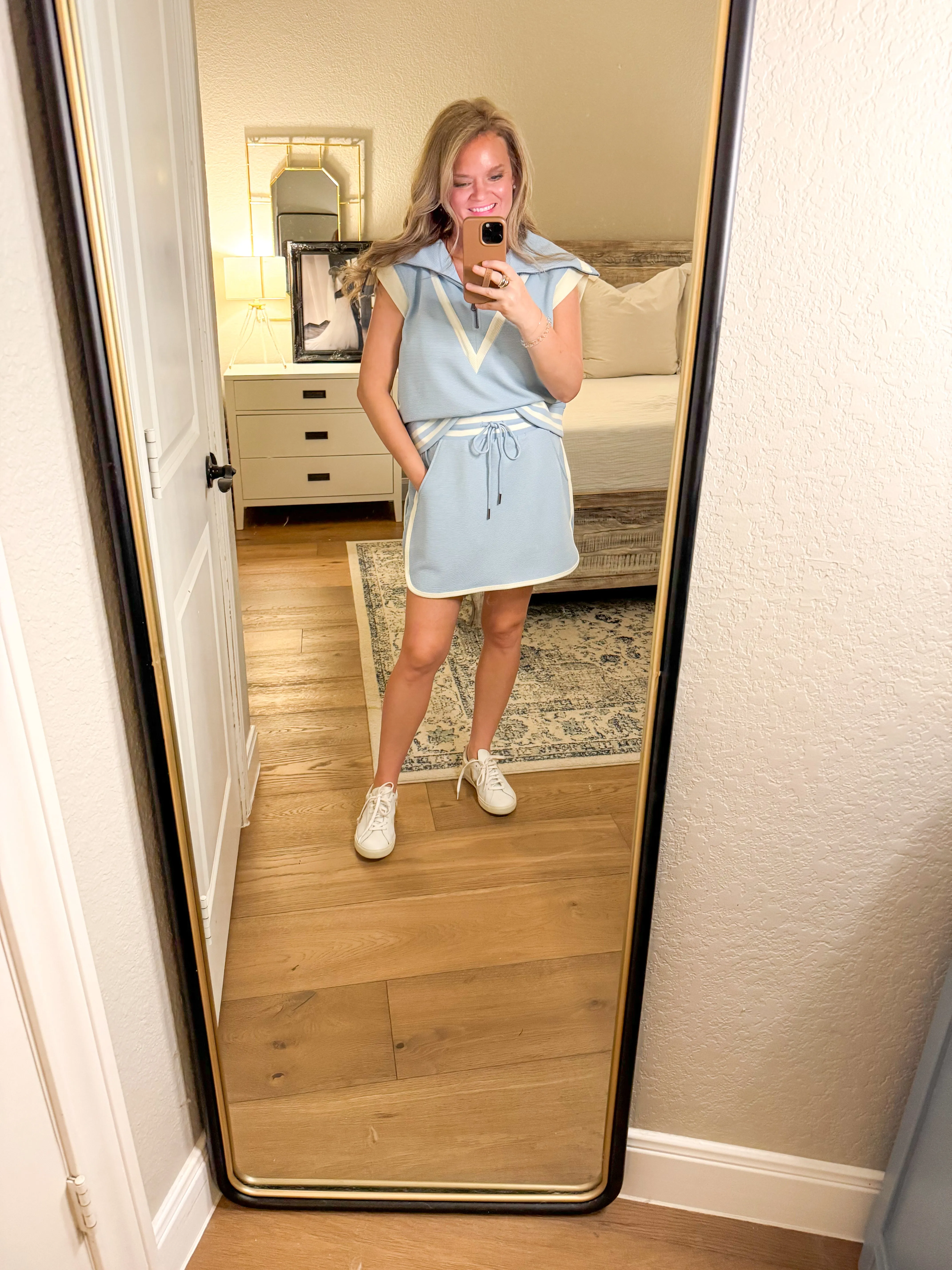 Blue Varsity Skirt Set