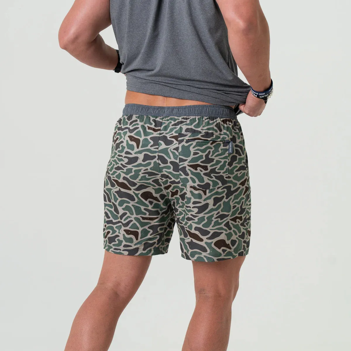Burlebo 7" Athletic Shorts in Retro Duck Camo