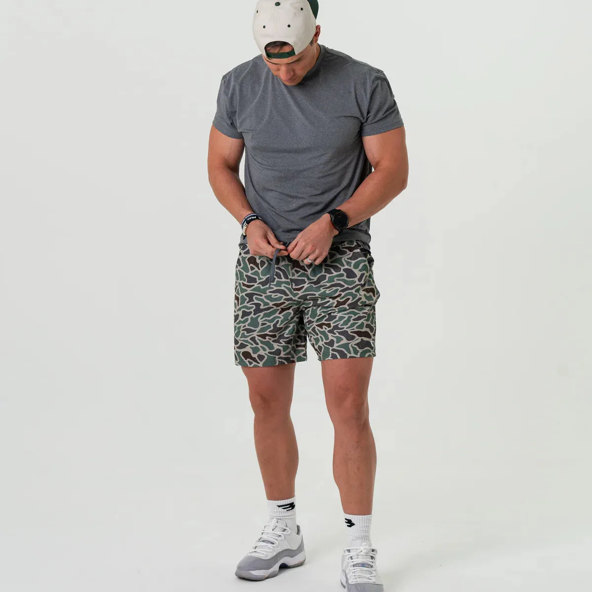 Burlebo 7" Athletic Shorts in Retro Duck Camo