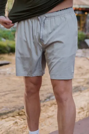 Burlebo 7" Light Grey Athletic Shorts with Mayan Liner