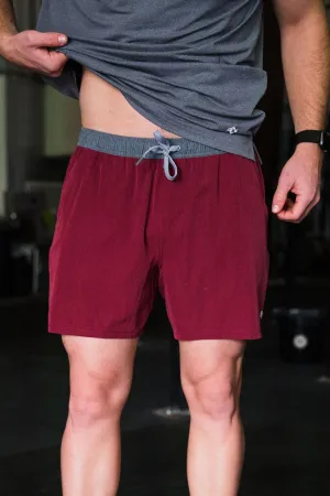 Burlebo Maroon Athletic Shorts White Camo Liner