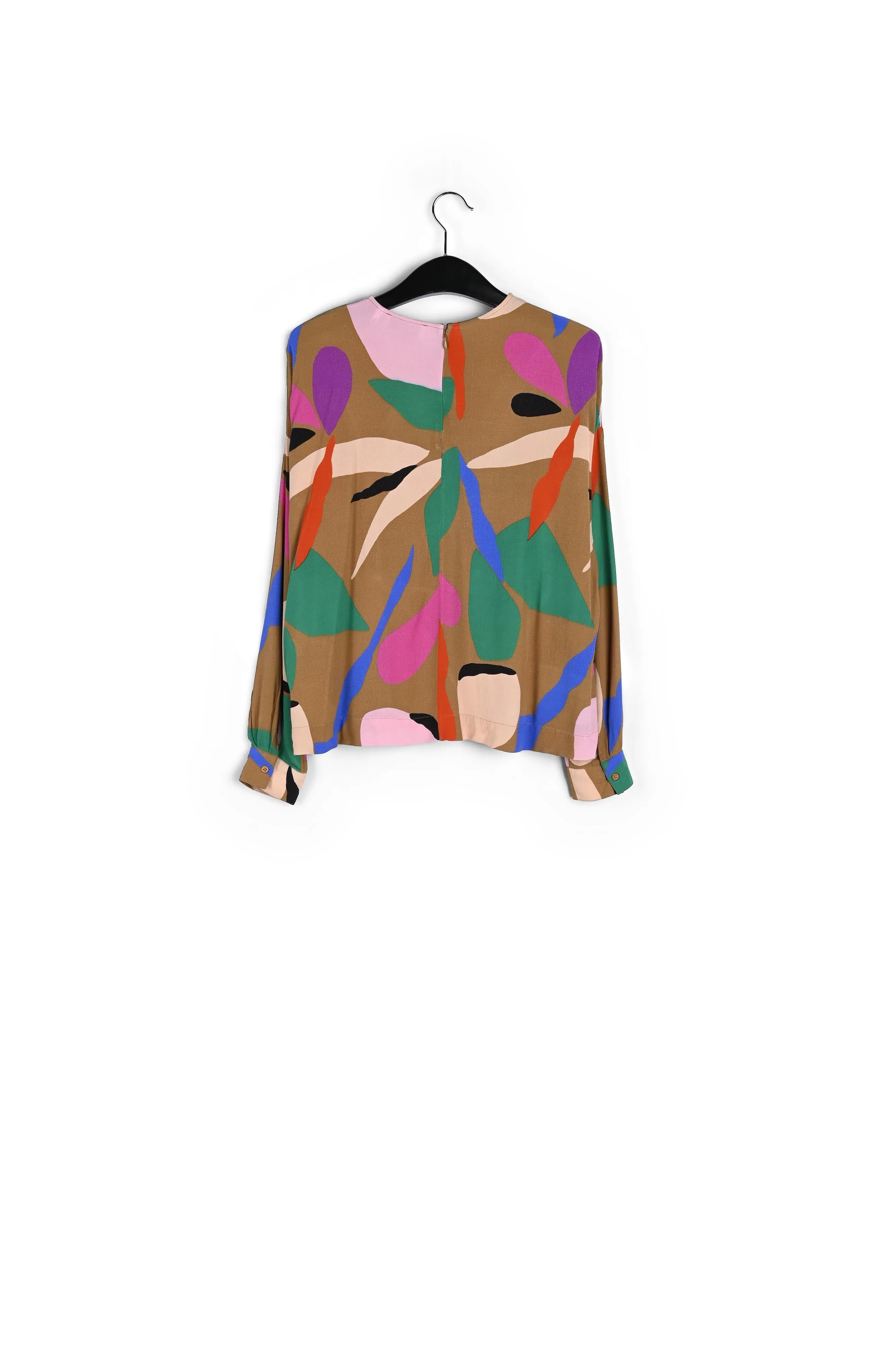 Camel graphic-print top