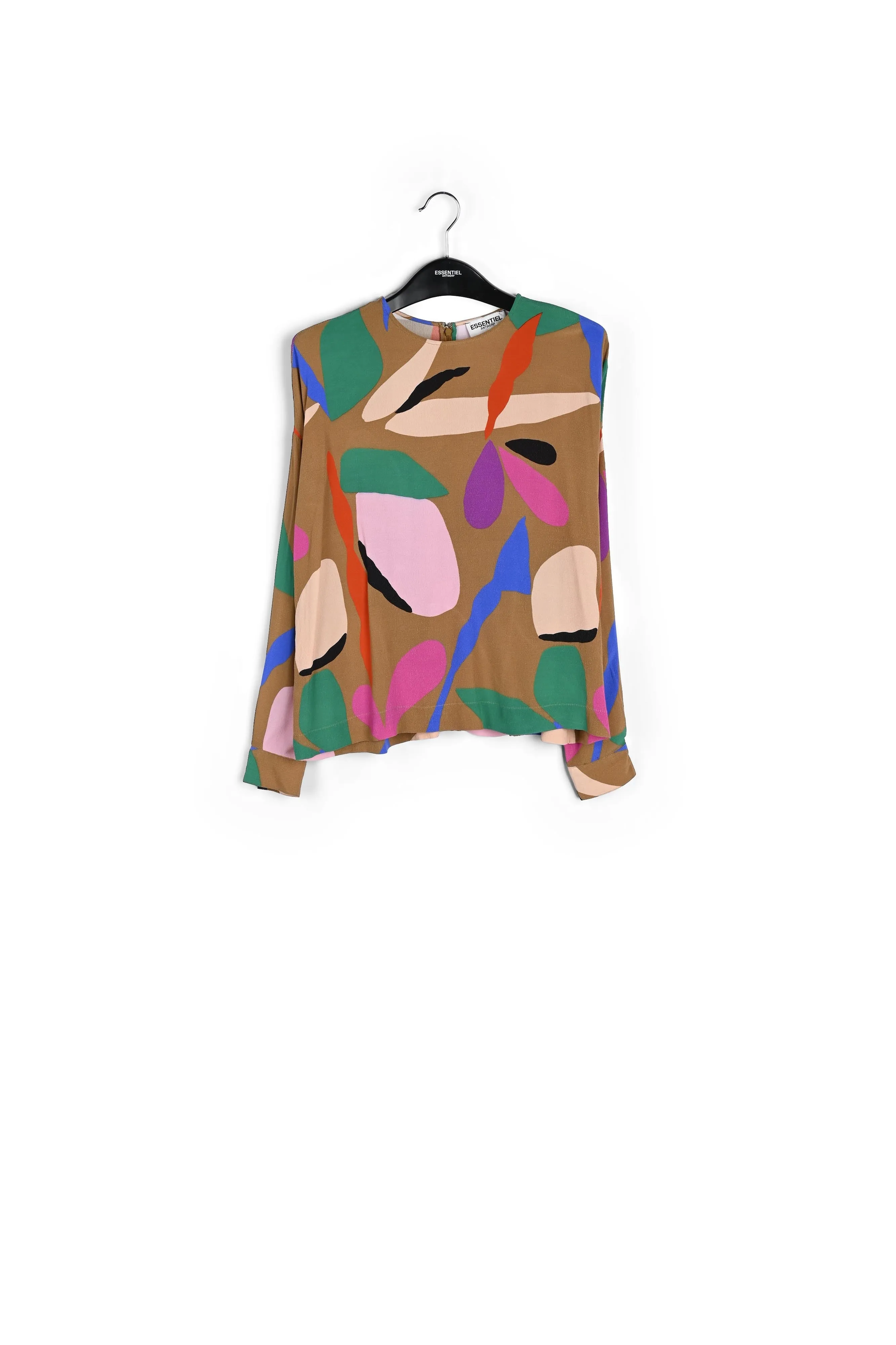 Camel graphic-print top
