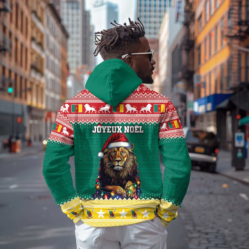 Cameroon Christmas Zip Hoodie Lion African Santa LT15