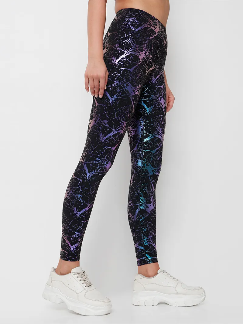 Celestial Marble Metallic Leggings