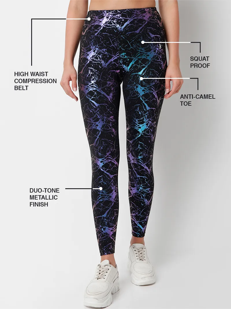 Celestial Marble Metallic Leggings