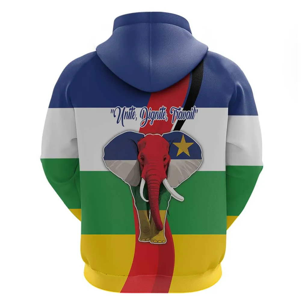 Central African Republic Republic Day 1958 Zip Hoodie Zo Kwe Zo - Flag Style LT18