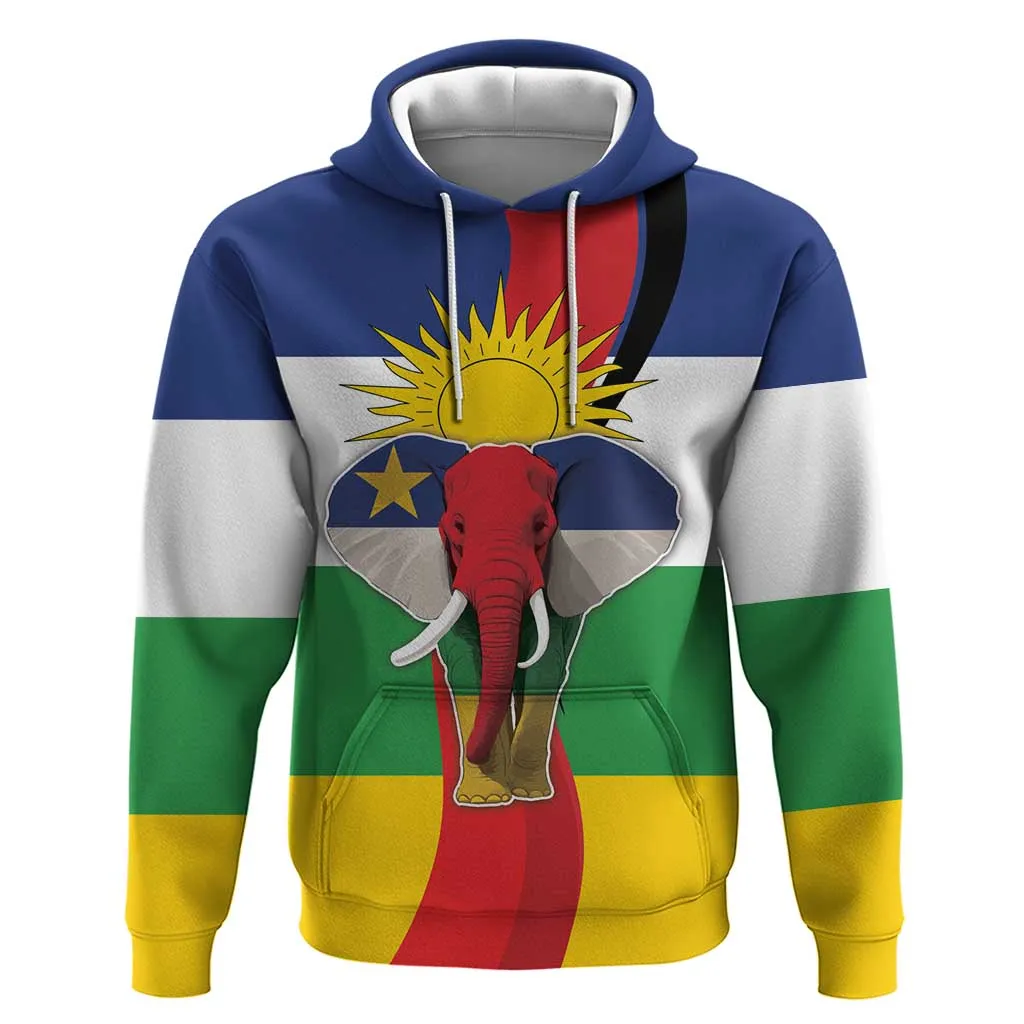 Central African Republic Republic Day 1958 Zip Hoodie Zo Kwe Zo - Flag Style LT18