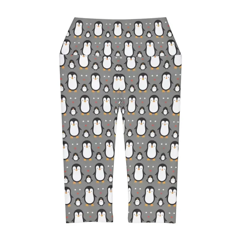 Chic Cute Penguins Yoga Capri Leggings