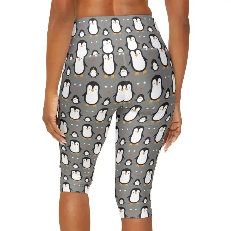 Chic Cute Penguins Yoga Capri Leggings