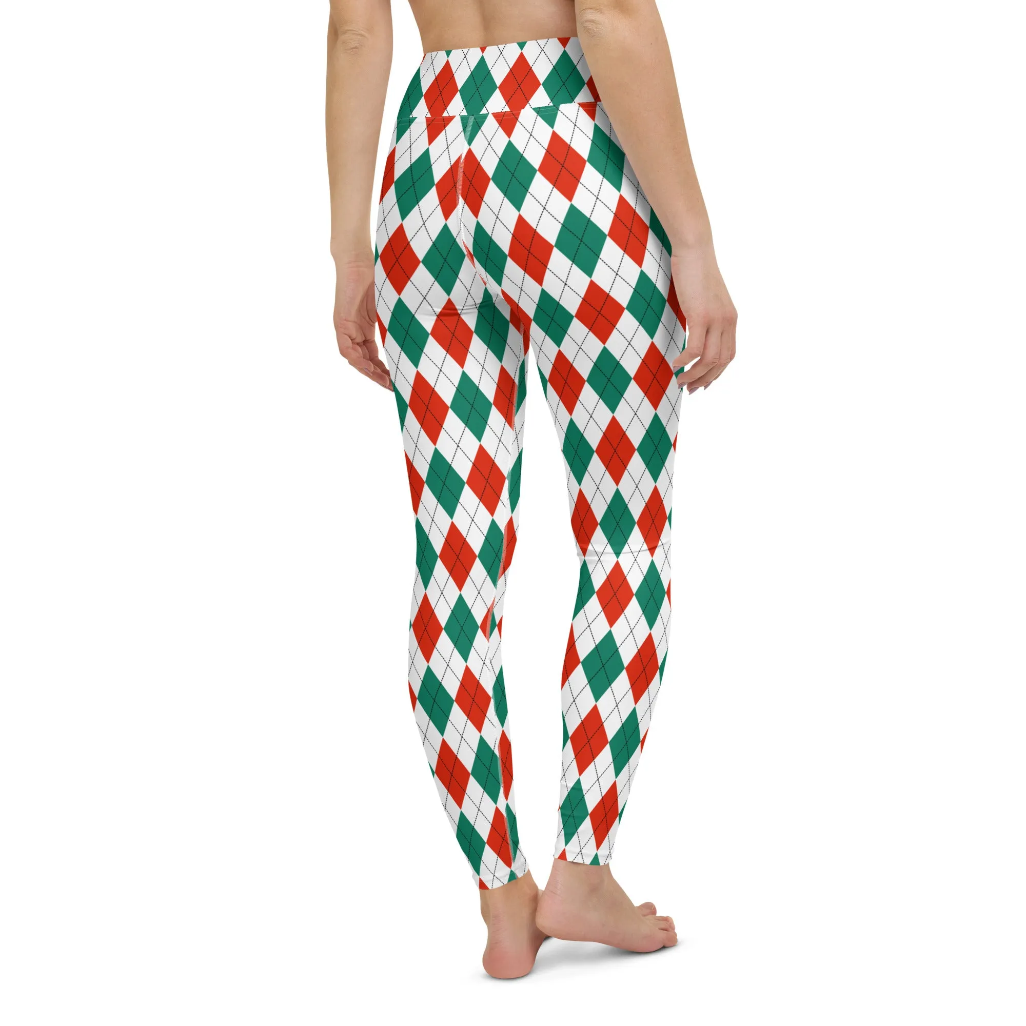Christmas Argyle High-waist Yoga Leggings