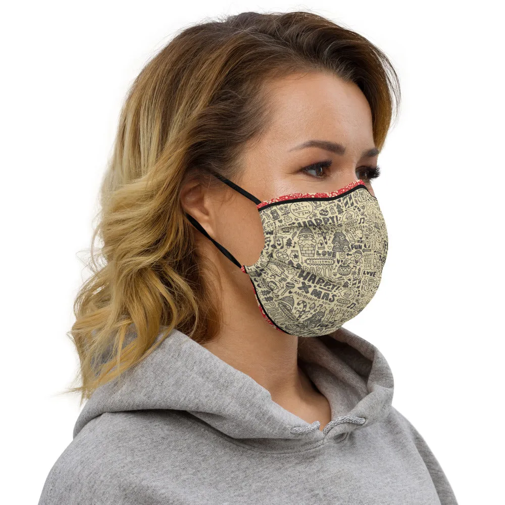 Christmas Doodles Premium Face Mask