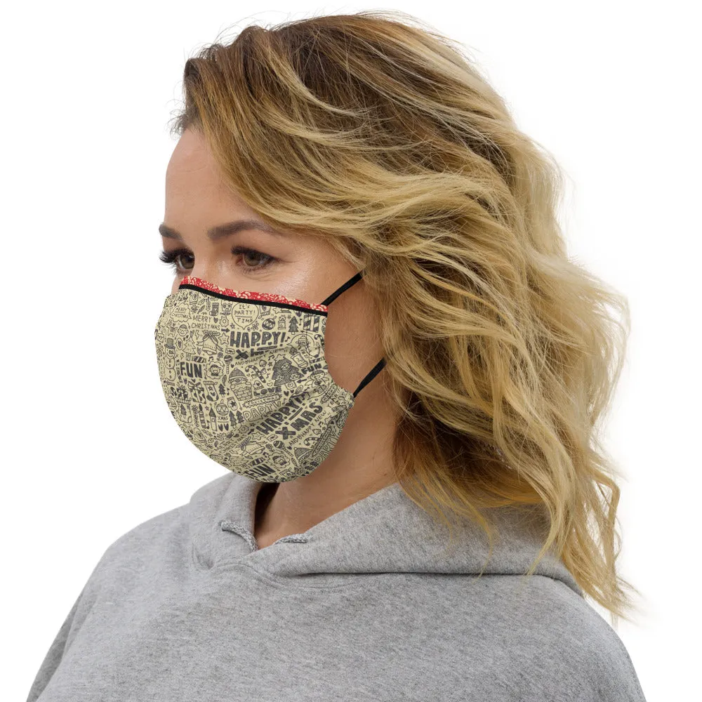 Christmas Doodles Premium Face Mask