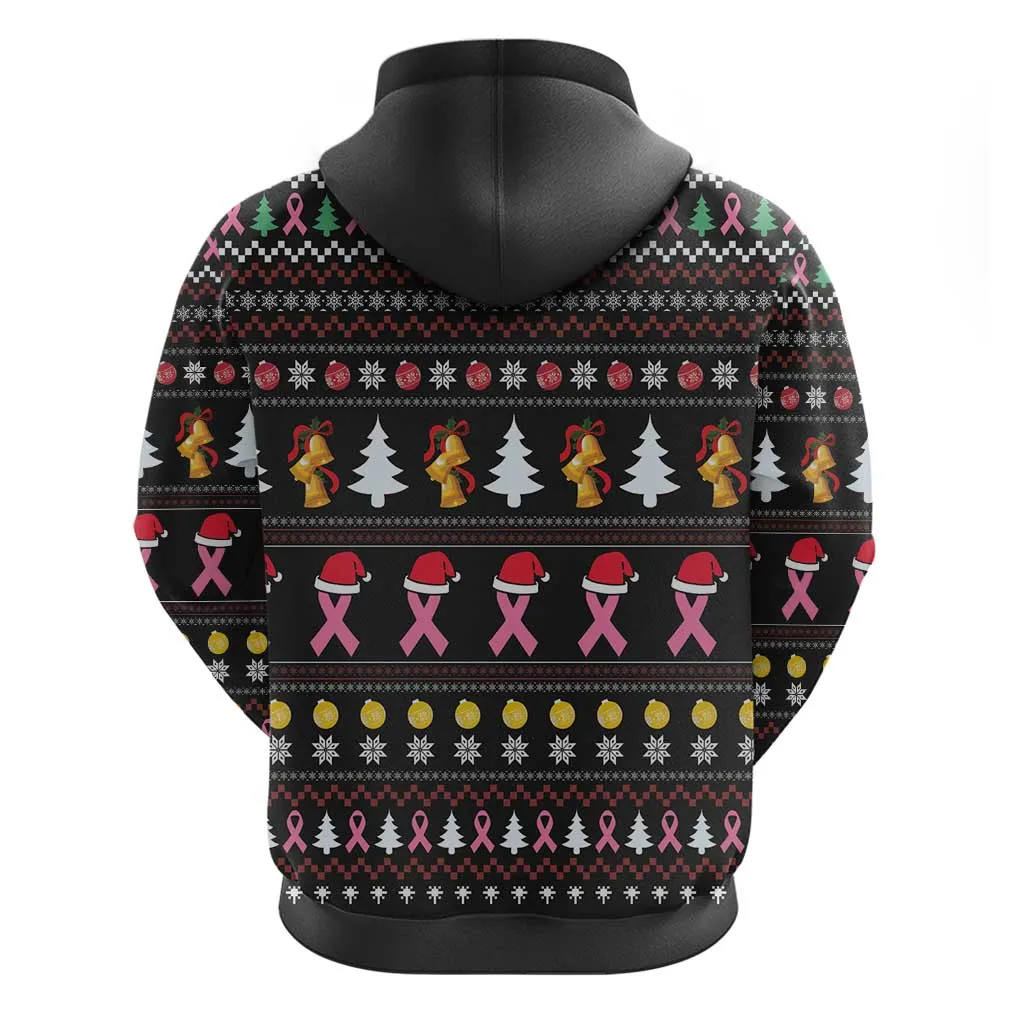 Christmas Tree Breast Cancer Afro Zip Hoodie Survivor African DT03