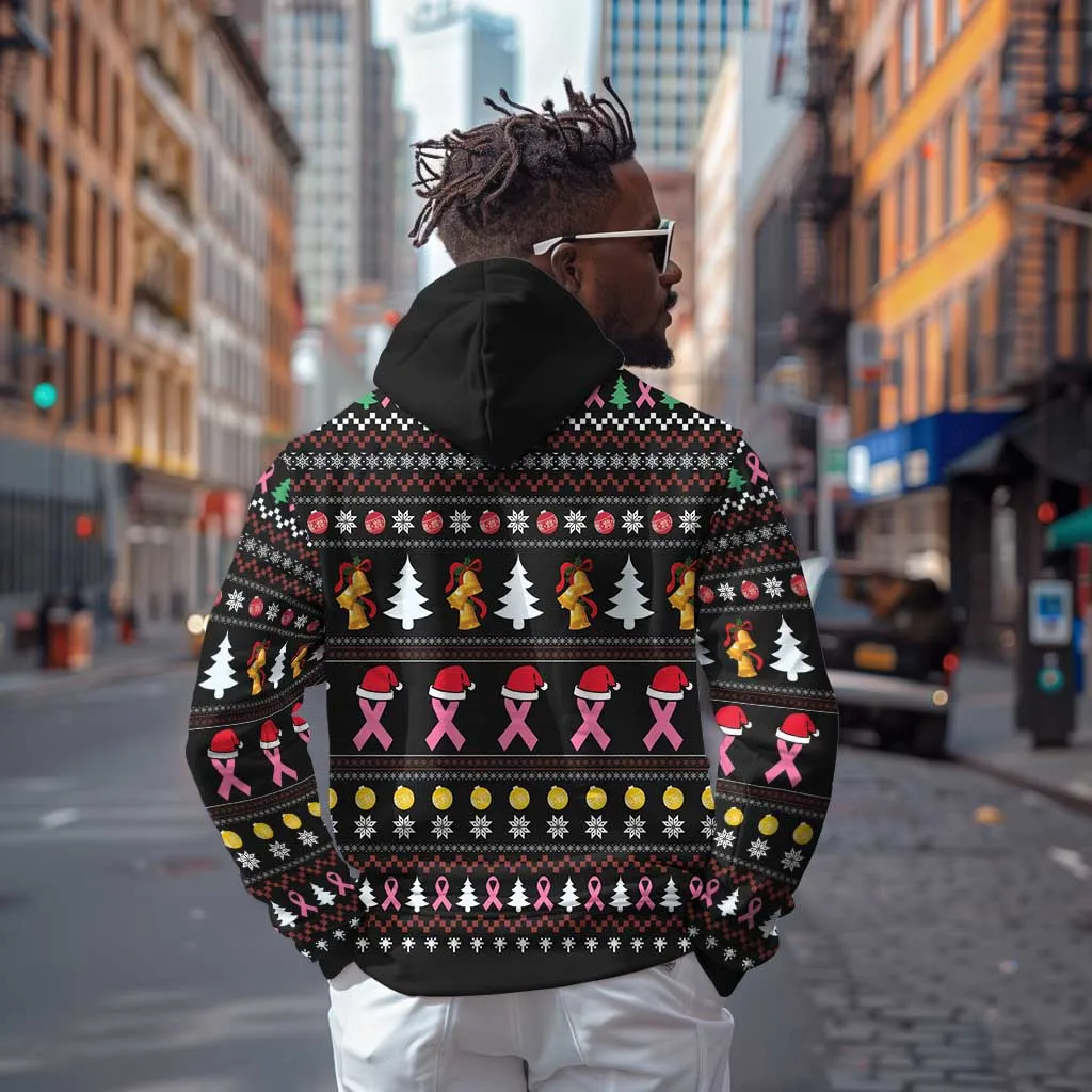 Christmas Tree Breast Cancer Afro Zip Hoodie Survivor African DT03