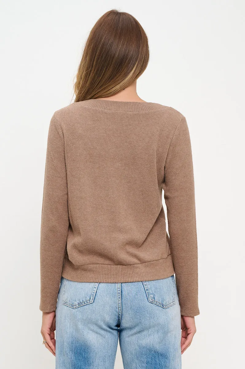 CLASSIC V NECK RIBBED SWEATER