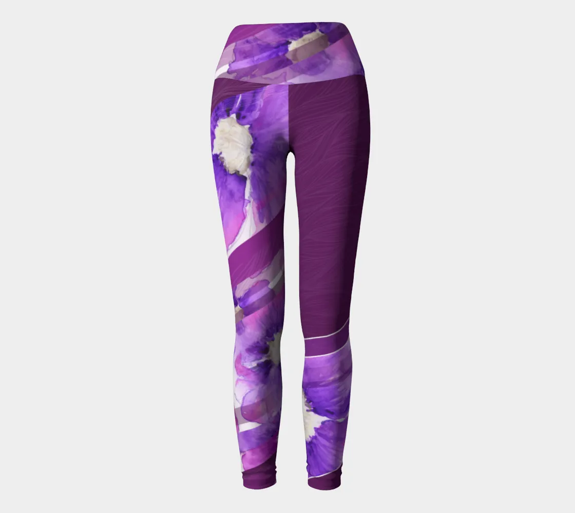 Clematis Painting - Yoga Leggings
