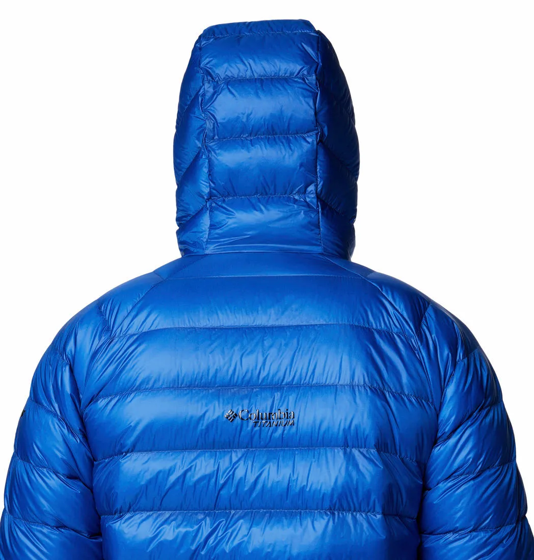 Columbia Mens Blue Arctic Crest Down Hooded Jacket
