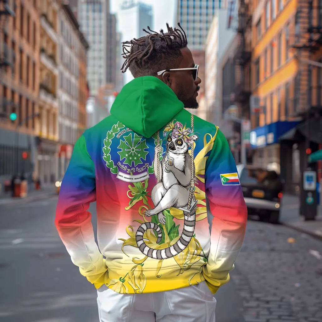 Comoros Zip Hoodie Mongoose Lemur With Ylang Ylang LT15
