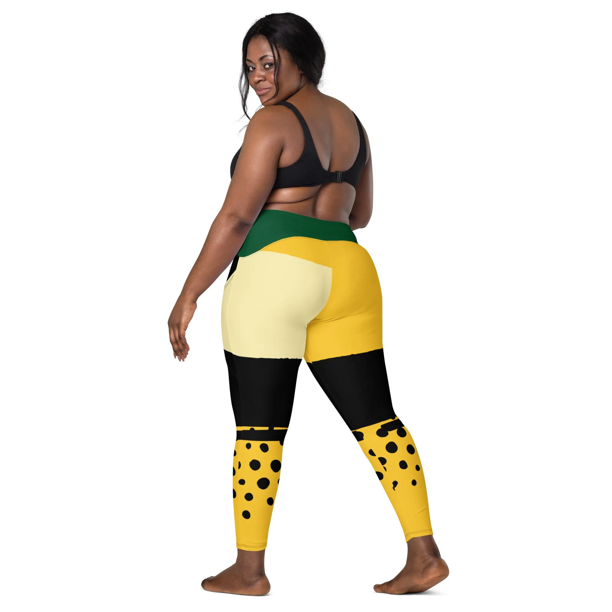 Crossover leggings with pockets