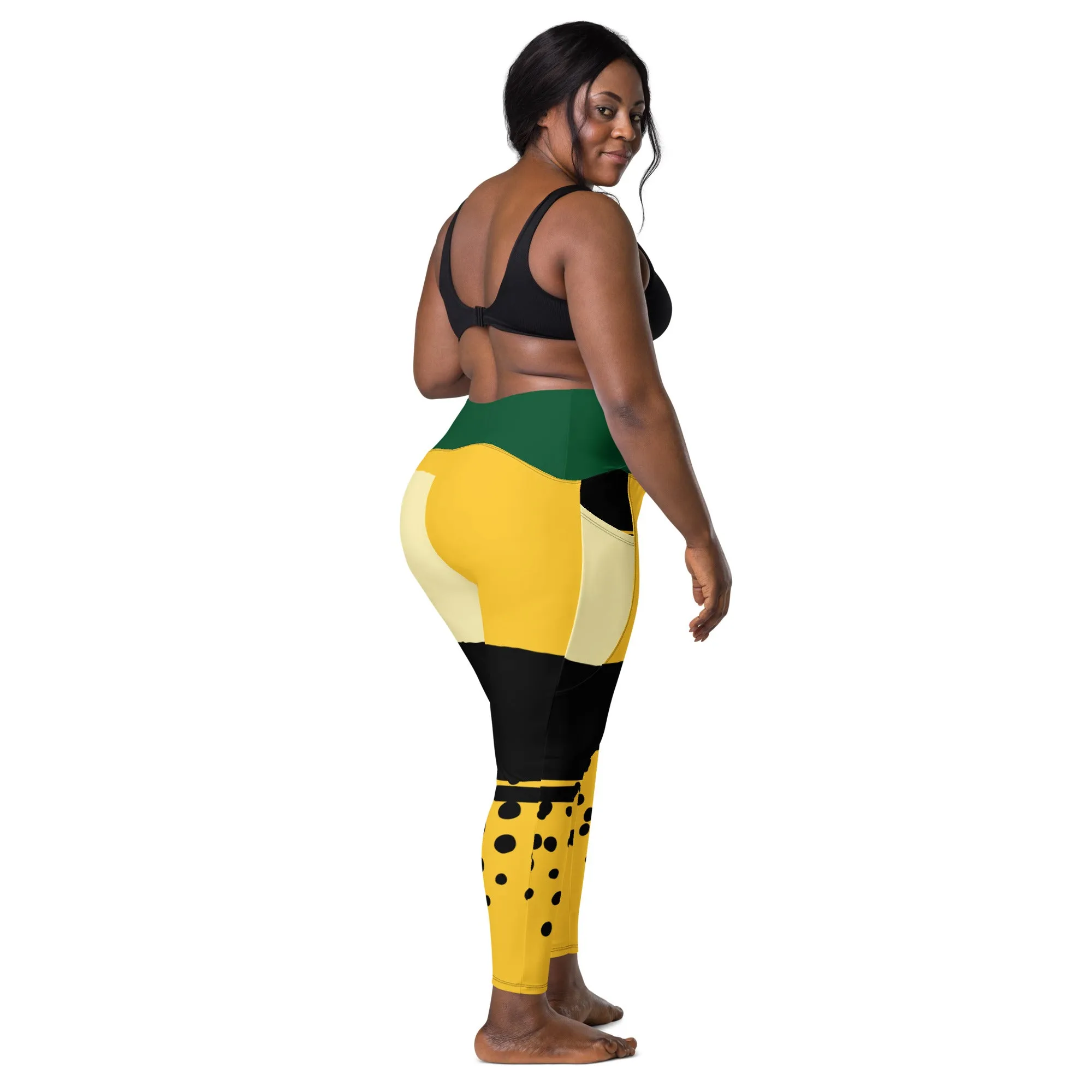 Crossover leggings with pockets