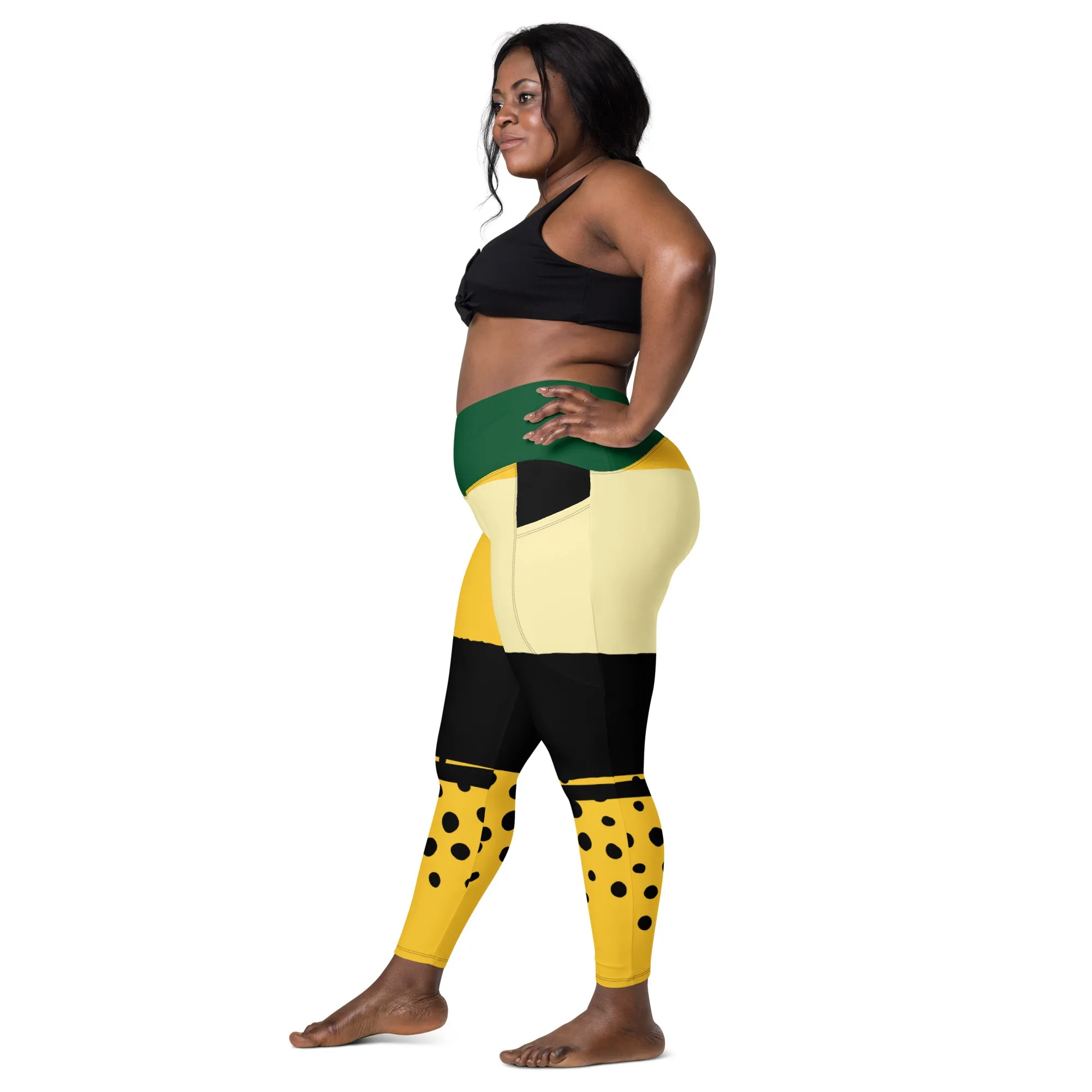 Crossover leggings with pockets