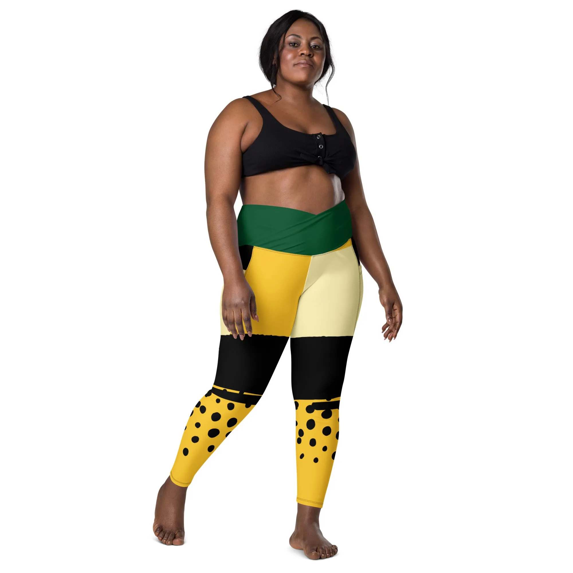 Crossover leggings with pockets